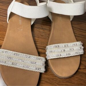 Madden Girl White Beaded Sandals